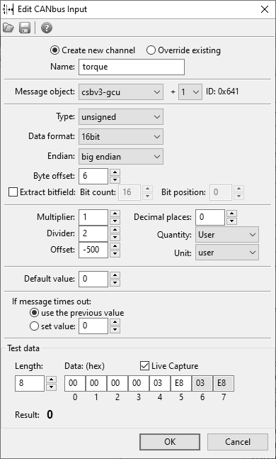 CAN input — calculated torque